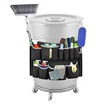 Depisuta Trash Can Caddy Bag for 32-55 Gallon Garbage Bin, Garbage Bin Apron Caddy with Multiple Pockets for Cleaning Supplies, Heavy Duty Oxford Fabric, for Janitorial Trash Can