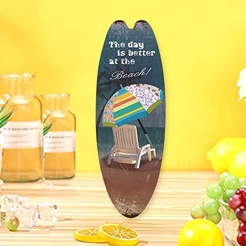 Beach House Decor Surfing Board Wood Plaque Sign - Decorative Surfboards - Wooden Signs - Tropical Bars Decorations - Summer Beach Decor - Wall Decor - Summer Home Decorations #TOP4