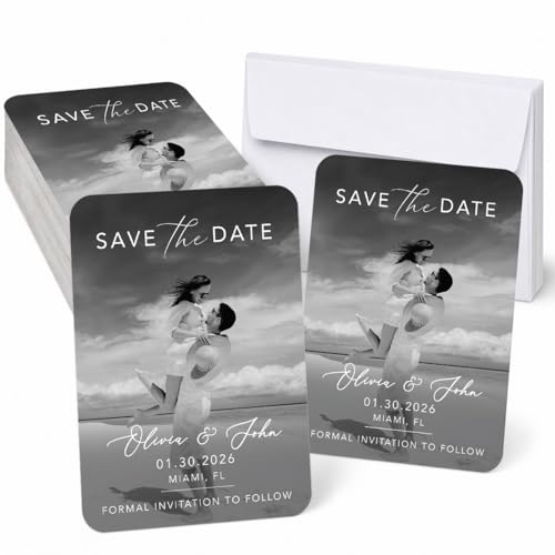 Andaz Press Full Photo Minimal Save the Date Card