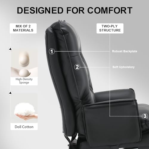 Image of Big and Tall Office Chair with Footrest, 500Lbs Heavy Duty Executive Office Chair with Wide Seat,Ergonomic High Back Computer Chairs for Heavy People,Home Office Desk Chair,Black