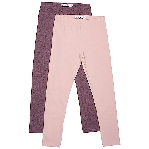 MINYMO Girl's Basic (2-Pack) Leggings, Misty Rose, 110 (2er Pack)