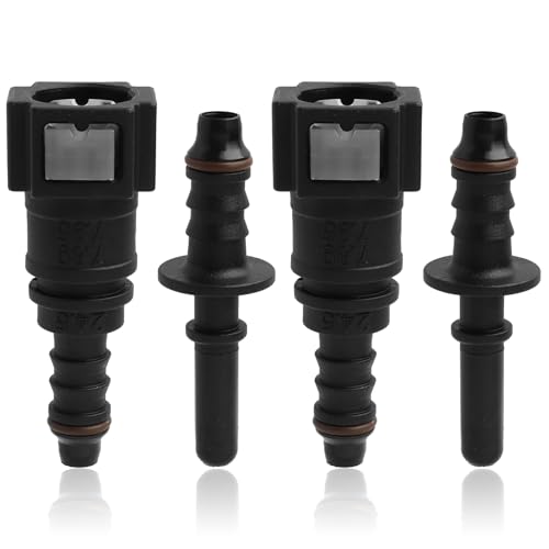 7.89mm a 8mm Conector Rápido Combustible, Recto Coche Combustible Manguera Rápida Liberación Conector, Acoplador de Línea de Combustible de Liberación Rápida, Adaptador Conector Tubo Combustible