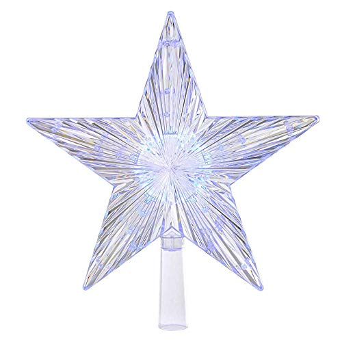 Vacclo LED-Stern, Weihnachtsbaumspitze, Blitzstern-Licht, Weihnachtsstern-Lichter für Weihnachten, Party, Tradition, Baumschmuck, Urlaub, Innen- und Außenbereich, Dekoration, 18 cm Cover