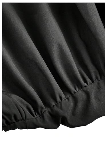 WDIRARA Women's Asymmetrical Hem Bubble Skorts Elastic Waist Loose Fit Solid Mini Skirt Pants4