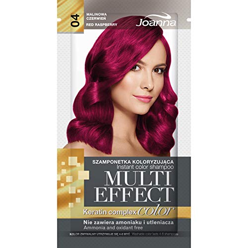 Joanna Multi Effect Hair Tint 04 - Tinta per capelli, 35 g, colore: Rosso lampone