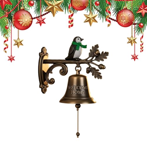 壁掛けベル,ヴィンテージクリスマスドアベル | ホリデー ハロウィン 玄関 オフィス ホテル エントランス キッチン 教室 レストラン ショップ 室内装飾