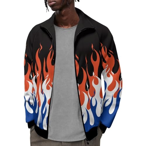 Image of Men's Lightweight Jackets Casual Full Zip Fleece Jacket Men Coats Fashion Long Sleeve Sweatshirt