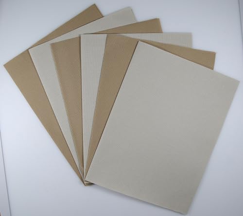 Image of KCS 4 /6 pc of 12 inch x 18 inch(30cmx45cm) 18CT Counted Cotton Aida Cloth Cross Stitch Fabric (6 pc,Pearl Grey+Khaki)