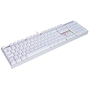 Teclado Mecânico Gamer Redragon Mitra Lunar White RGB Switch Marrom K551W-RGB