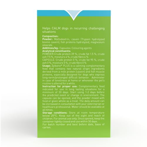 Zylkene Plus Calming Supplement for Medium Dogs (10kg-30kg) 225mg, Green Capsule - Image 2
