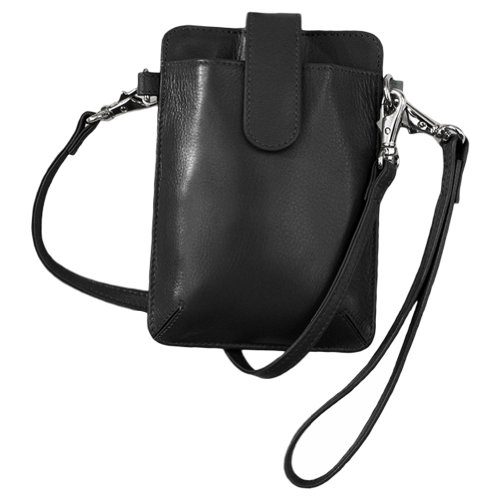 Carteira de couro para celular 6468 da ili, Preto, One Size