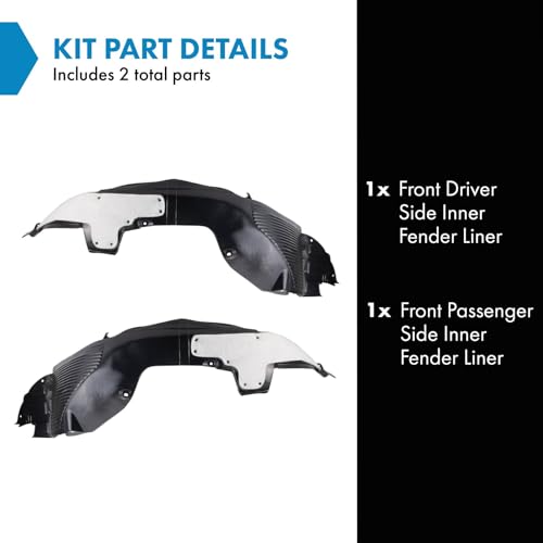 Image of TRQ Front Inner Fender Liner Set Compatible with 2014-2016 Kia Forte Koup Forte5 KI1248128 KI1249128