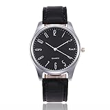 Ziyan Reloj de pulsera para hombre, plano, analógico, de cuarzo, clásico, de acero inoxidable, con correa de piel, D