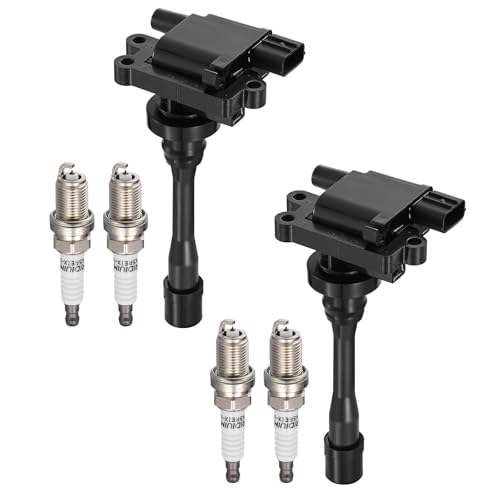 Image of 2-Pack UF295 Ignition Coils & 4-Pack 96457 Spark Plugs Kit Compatible with Mitsubishi Outlander 2003, Mirage 2000-2002, Lancer 2002-2007, Eclipse, Galant & Chrysler Sebring & Dodge Stratus