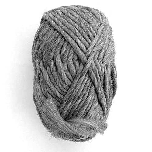 Revolution Fibers | Premium Super Bulky Wool Yarn | 100-Grams of 100% Wool Yarn Chunky Weight Thick Wool for Knitting Crochet Baby Blanket Dyed Felting Weaving (Natural Gray)