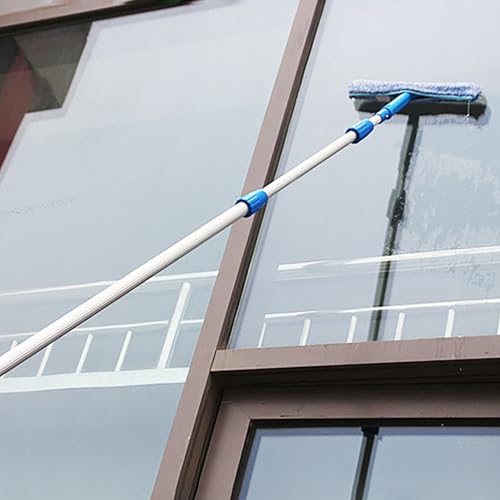 Perche extensible pour laver les vitres hautes sans escabeau et éliminer les traces de pluie
