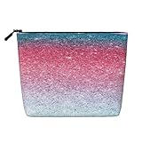 Neceser de viaje de cáñamo falso de color azul, rosa y morado pastel, organizador de artículos de tocador reutilizable para mujeres, múltiples usos