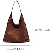 Yagerod Sac à main en daim, sac Hobo sac en daim femmes, sac fourre-tout en daim rétro, sac à main en cuir brun, sac bandoulière, sac fourre-tout en daim Slouchy pour femmes (Braun) #5