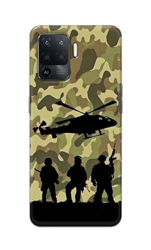 Image of Printed Hard Back Cover Case for Oppo A94 Back Cover (Army) -1111
