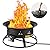 VEVOR Propane Fire Pit, 24-Inch Diameter Outdoor Portable Gas Fire Pit with Cover & Lava Rocks, Adjustable Flame Height Camping Firepit for Heating, Lighting, Gathering, 58,000 BTU, Black