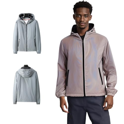 Chromashift Reflective Windbreaker, with Full Zip Waterproof Windproof Shell, Daily Wear, Night Runs, Rides & Color-Shifting