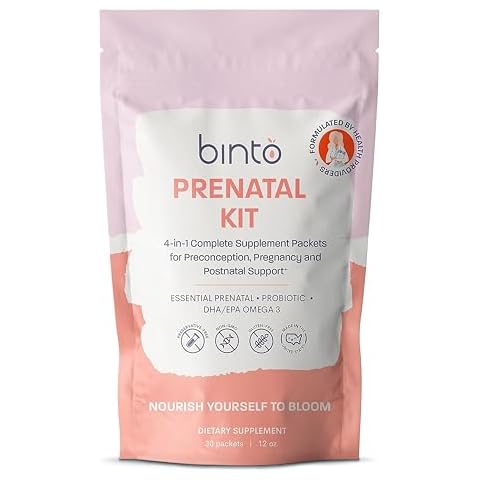 4-in-1 Prenatal Supplements to Support Healthy Mama & Baby | 1 Month Supply | Multivitamin + Probiotics, Iron, DHA, & Methylated Folate | Non-GMO, Gluten Free, Vegetarian, No Preservatives Cover