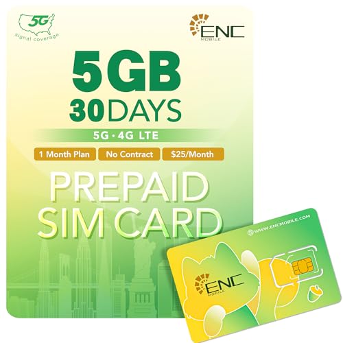 Prepaid SIM Card USA $25/mo - 5GB/Mo. 5G/4G LTE Data + One SIM Dual Number (US & China) + Unlimited US/China/Canada/Mexico Talk & Global Text, Wi-Fi Calling, 3 in 1 SIM Card Included