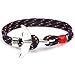 SDFASV Mode Wal Schwanz Anker Armbänder Männer Frauen Charme Nautischen Überleben Seil Kette Paracord Armband Männlichen Wrap Metal Haken Dunkelblau