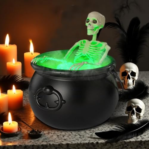 Caldero de brujas con luces para decoración de Halloween exterior e interior 4