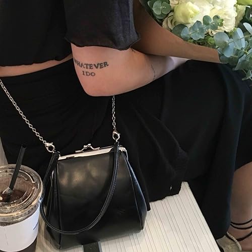 Women's vintage Kiss Lock Handbag Purse Crossbody Shoulder Bag with Chain Strap3