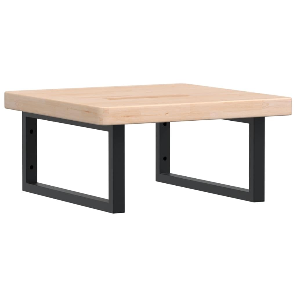 Tapa de lavabo con 2 soportes de acero y placa de madera de roble, incluye 2 tornillos de expansión M8 por soporte y tornillos M5 x 18 para el montaje
