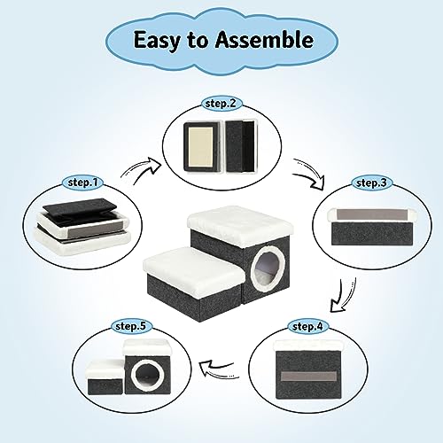 B-FSOBEIIALEO-Cat-House-Pet-Stairs-for-Beds-Sofa-Foldable-Dog-StairsSteps-2-Tier-Pet-Steps-with-Storage-Toy-Box-Small-Cat-house-for-indoor-house-Pet-Steps-Grey-157x126x126-inches - Cucciolini Doodles   B-FSOBEIIALEO-Cat-House-Pet-Stairs-for-Beds-Sofa-Foldable-Dog-StairsSteps-2-Tier-Pet-Steps-with-Storage-Toy-Box-Small-Cat-house-for-indoor-house-Pet-Steps-Grey-157x126x126-inches