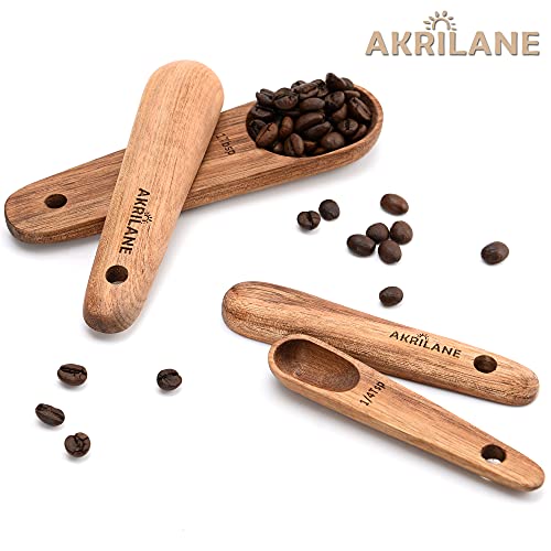 Wooden Measuring Spoons Set Kitchen Utensil Set Tools | Premium Acacia Wooden Spoon Kitchen Utensils For Chefs | Engraved Accurate Spoons For Dry And Liquid Ingredients | Set Of 4 #TOP5