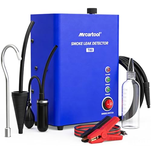 MRCARTOOL T80 Automotive Smoke Machine Leak Detector with Built-in Air Pump EVAP Vacuum Smoke Diagnostic Tester Smoke Machine Leak Tester Pipeline Fuel Leakage Detector for 12V Car Motorcycle Boat