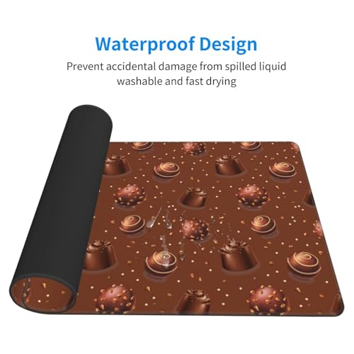 Alfombrilla de ratón grande e impermeable con diseño de chocolate 4