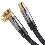4K aerial cable Nylon braided, TV cable 90° angled/straight connector – 0.5m – break-proof metal plugs for digital & analogue TV (angled female to straight male for DVB-C/DVB-T/DVB-S) – CableDirect