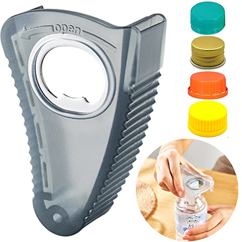2-Pack Water Bottle Opener Twist Off Caps,Stick to Fridge with Magnetic,Soda Bottle Lid Opener,Beer Bottle Openers,Pull Tab Soup Cans for Weak Hands, Seniors with Arthritis, Elderly (Black)