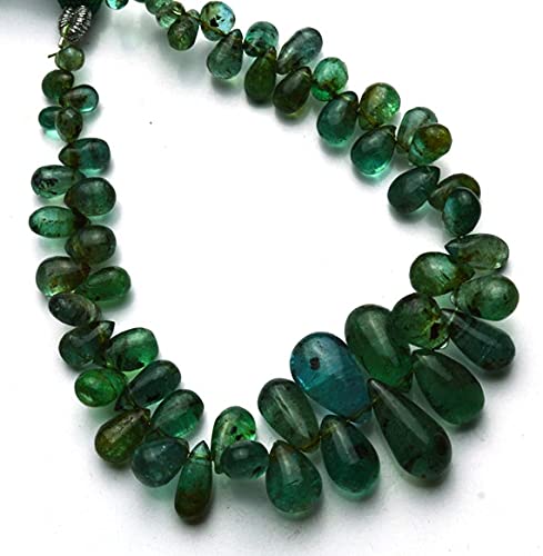 Fil émeraude naturelle goutte lisse 2x4mm pour créer vos propres bijoux bohèmes chics