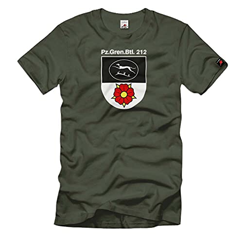 T-shirt blindé PzGrenBtl 212 vert en coton lourd haut de gamme taille L