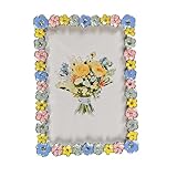 XinZhiRun Metal Picture Frame Silver Plated with Rainbow Flower Enamel Lovely Flowers Photo Frame 4 x 6 inch for Home Decor, Wall Mount and Tabletop Display, Art Gallery Gift (Colorful Flower, 4*6inch)