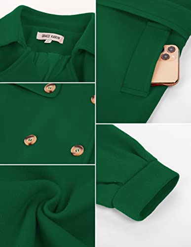 Image of GRACE KARIN Girls Dress Coat Lapel Wool Blend Long Winter Jackets with Pockets Belt 6-16Y