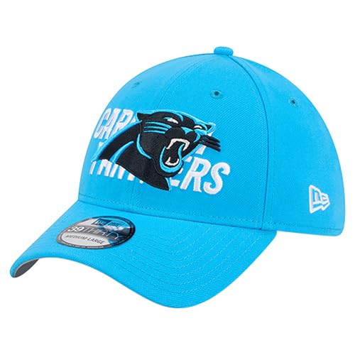 New Era Men's Blue Carolina Panthers Overlap Logo 39THIRTY Stretch Fit Hat