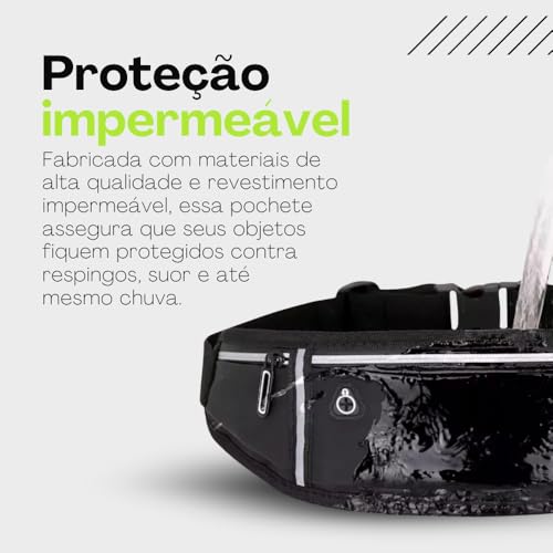 Pochete Esportiva Slim Fitness Impermeável Cintura Antifurto para Caminhada Corrida Academia Bike Po