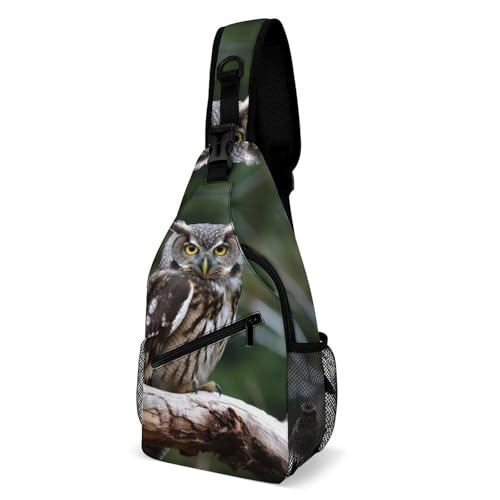Morrales Wild Owl Birds Sling Bag para senderismo