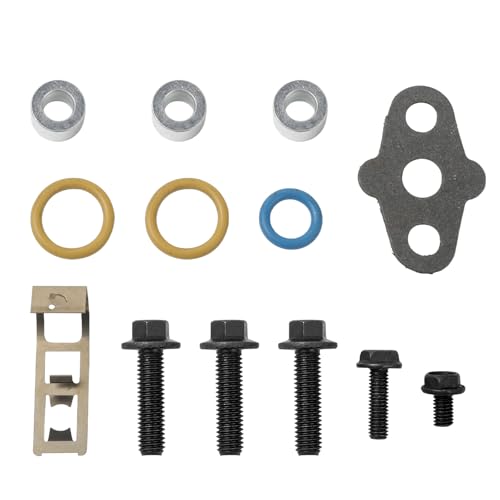 Turbocharger Mounting Kit with Gaskets O-Rings and Bolts Compatible with 6.0L Powerstroke Diesel...