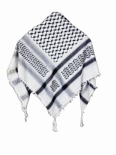 Palestine Keffiyeh Shemagh Unisex Scarf 48x48 Cotton Arafat Hatta Arab Style Scarf With Long Tassle