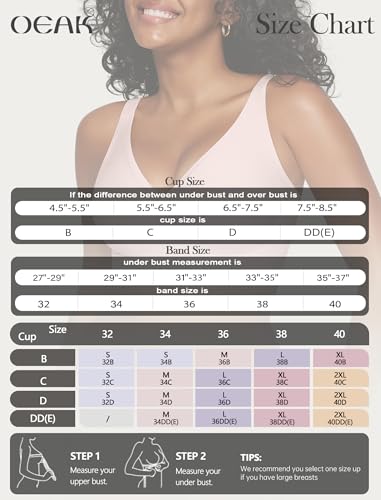OEAK Womens Comfortable Deep V Bras Wireless Push Up Seamless Full Coverage Bralettes Supportive Bra Raceback Tshirt Bras,2XL Pink