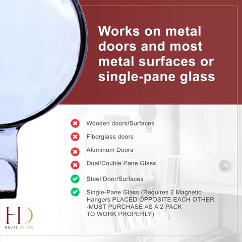 Haute Decor Attract Magnetic Wreath Hanger - 2 Pack (Silver) - Hooks For Metal Or Single-Pane Glass Doors And Windows #TOP7