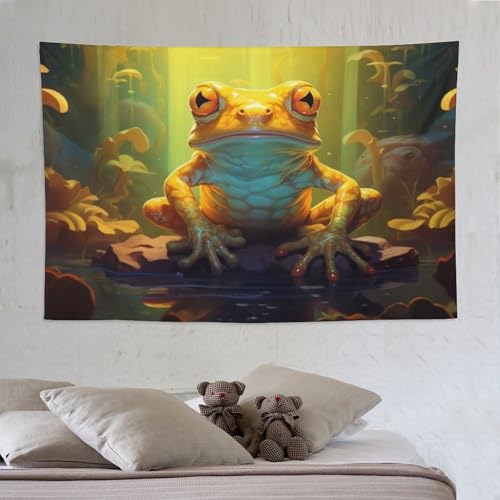 Tapisserie grenouille PAZZK 150x230cm pour décoration murale de chambre et salon