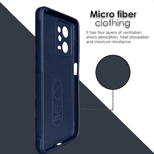 Image of A rtistque Back Cover Case for Mi Redmi Note 12 Pro 5G | with Inner Fabric | Stylish AirBag Case | Liquid Stripe Silicone | Camera Protection | Anti Slip Grip | Redmi Note 12 Pro 5G Back Cover - Blue